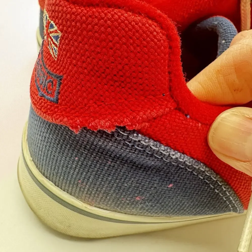 Vintage 80’s TCR Classic Reebok Low Casual Athletic Shoes Sz 10 Red Blue British